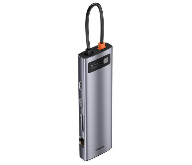 BASEUS Hub 11w1 Metal Gleam USB-C do 3x USB 3.0 + 2x HDMI + USB-C PD + RJ45 + microSD/SD + VGA + AUX CAHUB-CT0G - 731679 - zdjęcie 3